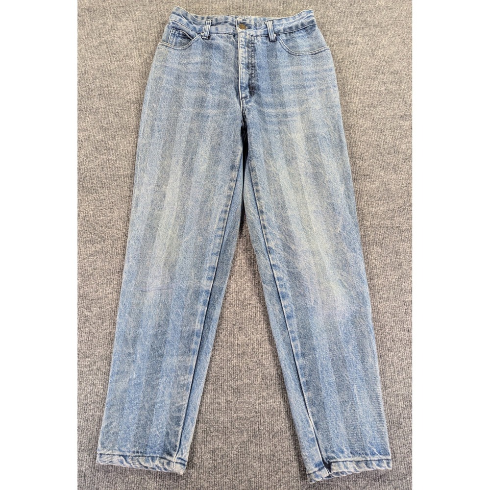 Vintage Bongo Gene Montesano High Waisted Tapered Jeans Light Wash Stripe USA 9